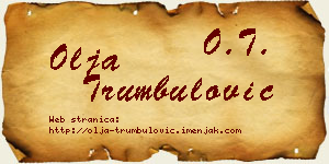 Olja Trumbulović vizit kartica